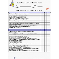 Home Child Care Evaluation Checklist - Download